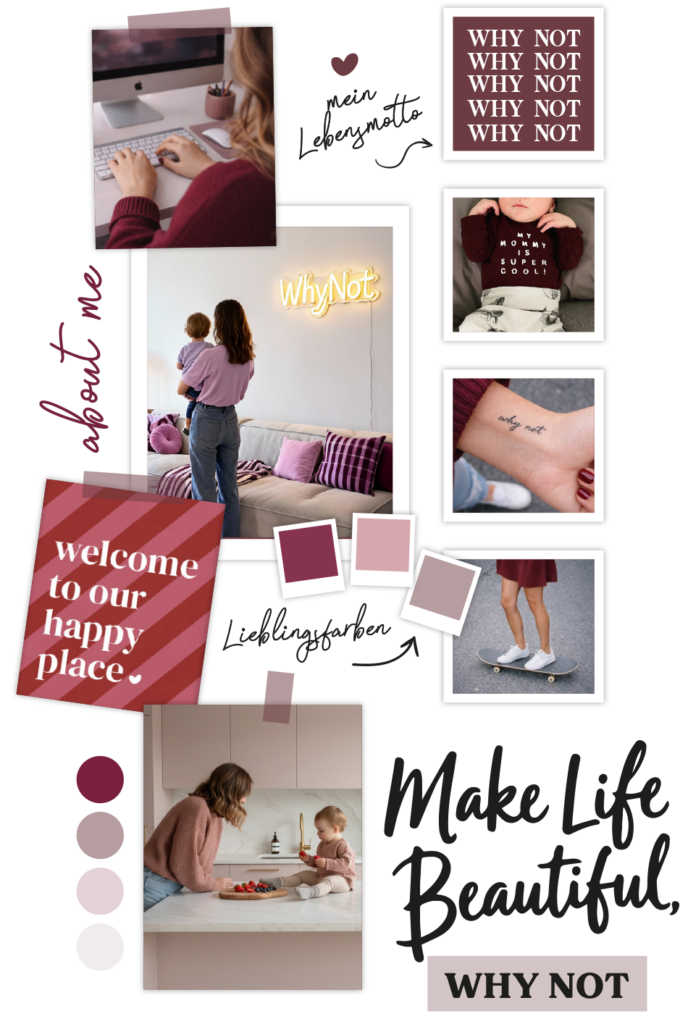 WHY NOT Family Style Collage über Familienalltag, Design, Inspiration und moderne Familienmomente in Bordeaux und Mauve